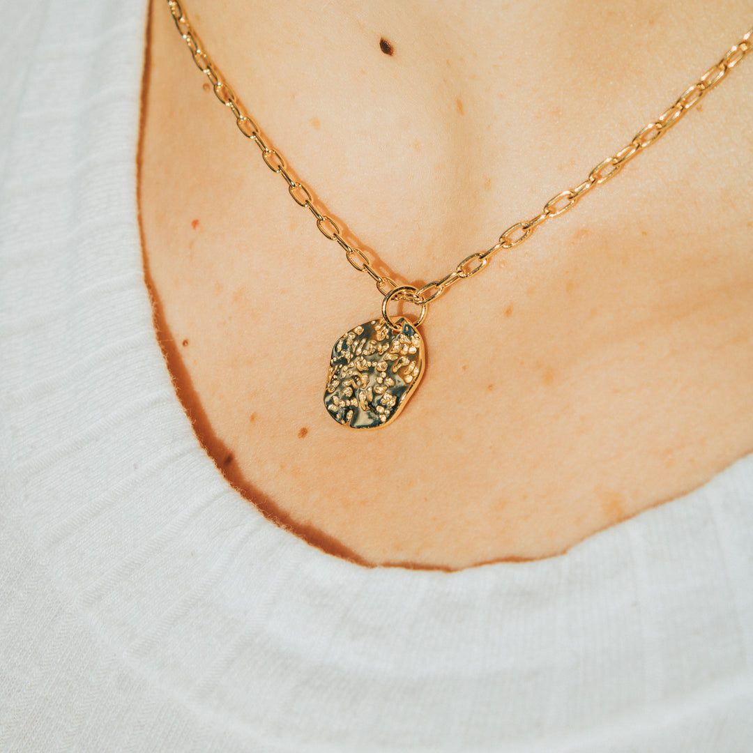 Camila Textured Coin Necklace