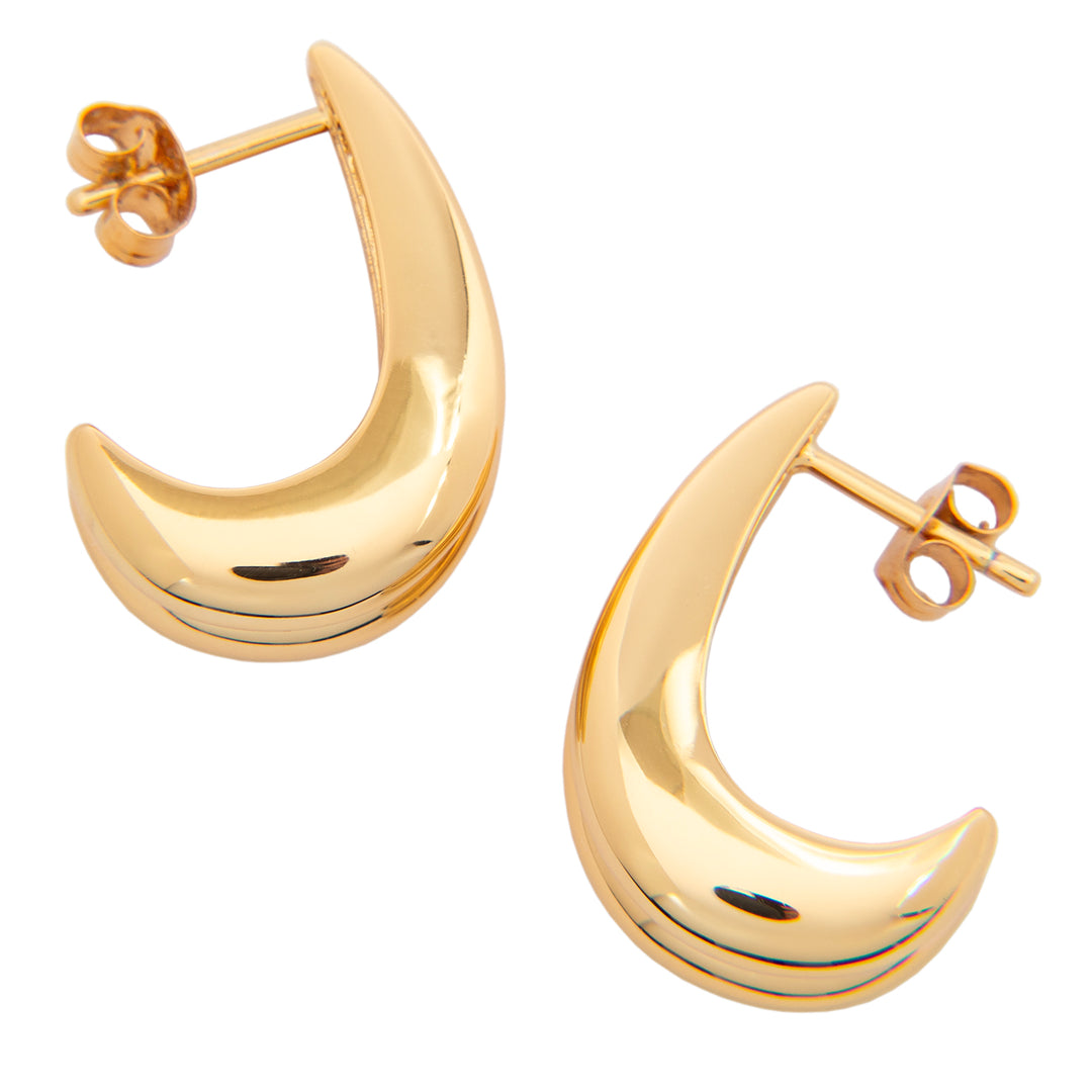Charlee Curved Teardrop Stud Earrings