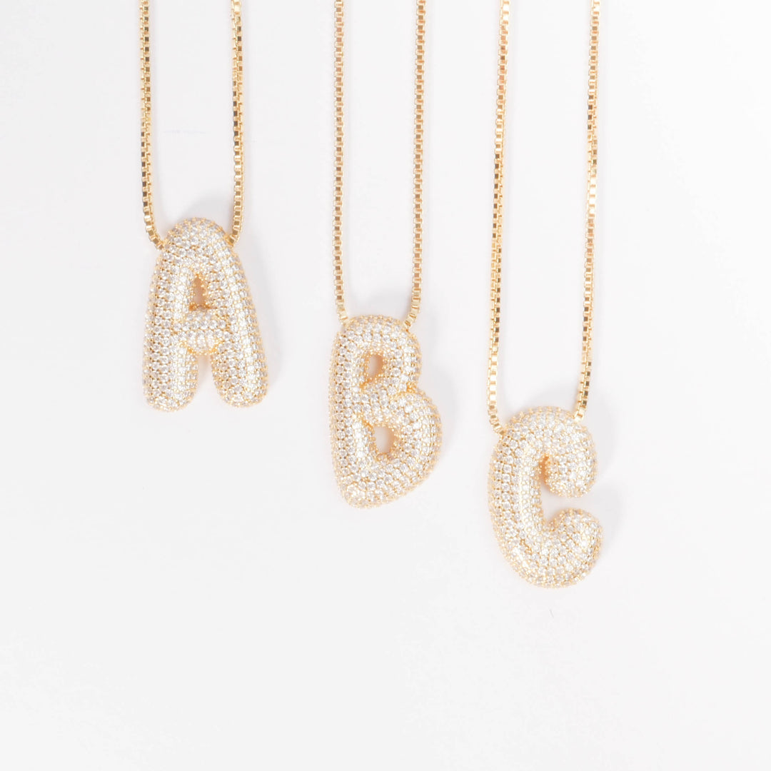 Rima Pave Set Initial Necklaces