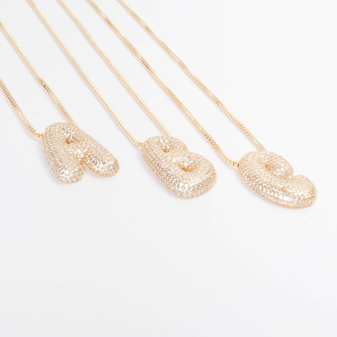 Rima Pave Set Initial Necklaces